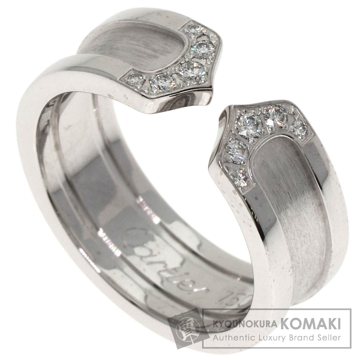 CARTIER C2 Ring Diamond #49 Ring K18 White Gold Ladies [Used]