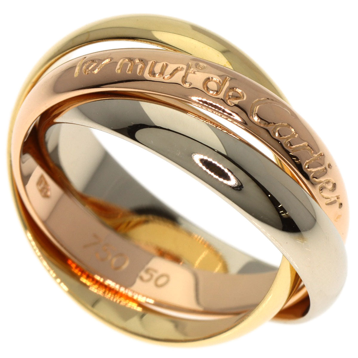 CARTIER Trinity #50 Ring K18 Yellow Gold K18 White GoldLadies [Used]