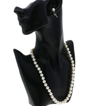 TASAKI Pearl Pearl Necklace, Earring, and Replacement Clasp 3-Piece Set Necklace Silver Ladies [Used]