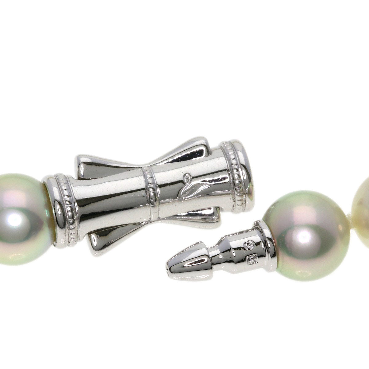 TASAKI Pearl Pearl Necklace, Earring, and Replacement Clasp 3-Piece Set Necklace Silver Ladies [Used]