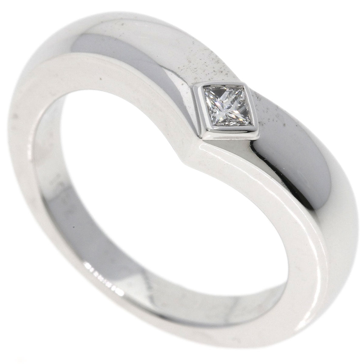 CARTIER Triandre 1P Diamond #52 Ring K18 White Gold Ladies [Used]
