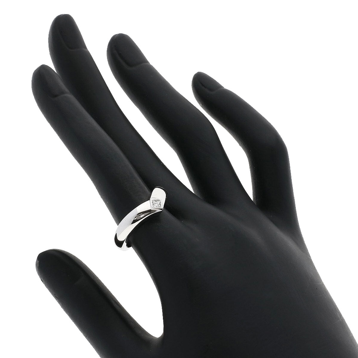 CARTIER Triandre 1P Diamond #52 Ring K18 White Gold Ladies [Used]