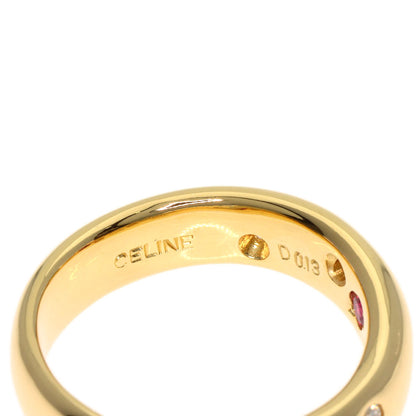 CELINE Diamond Ruby Ring K18 Yellow Gold Ladies [Used]