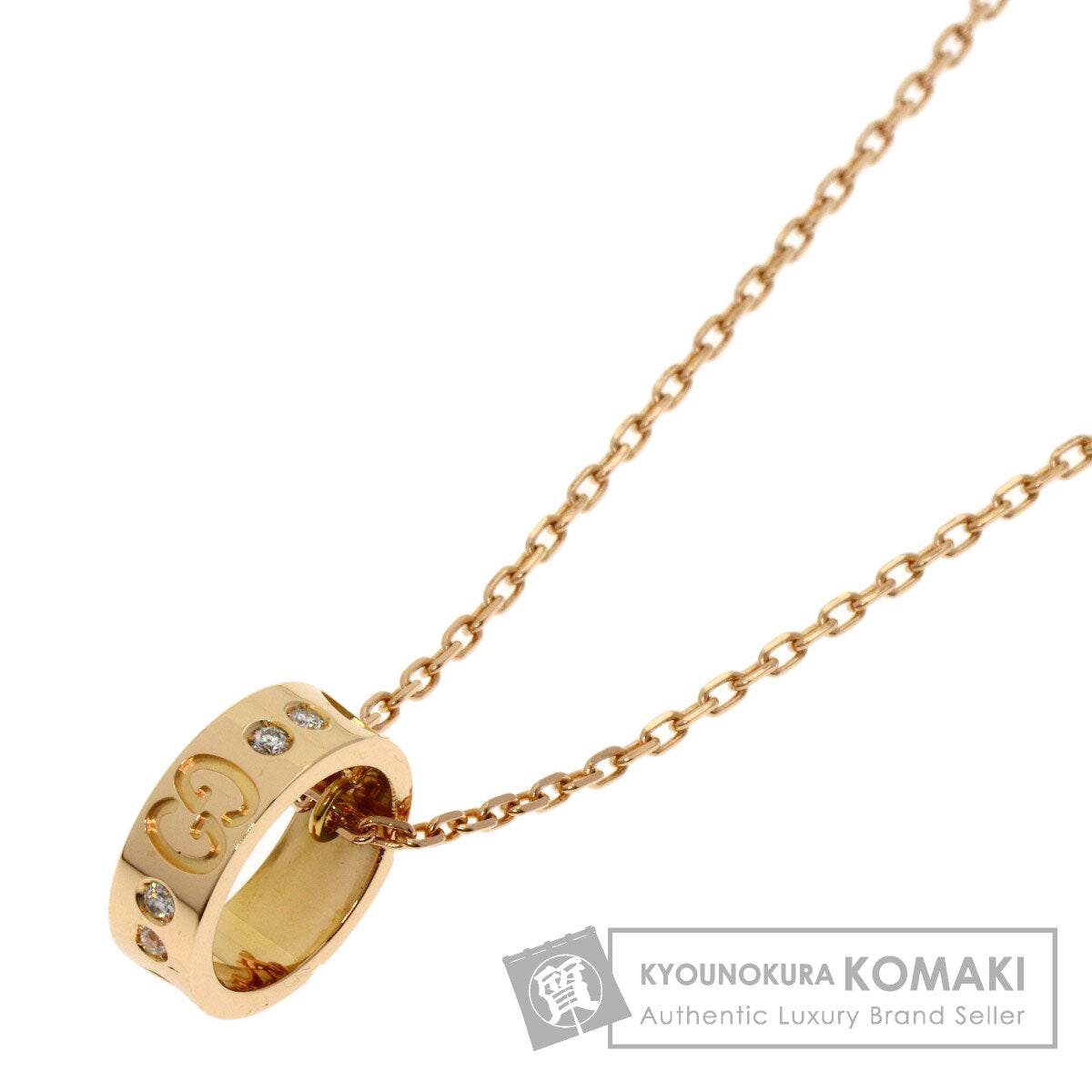 GUCCI Icon diamond Necklace K18 Pink Gold Ladies [Used]