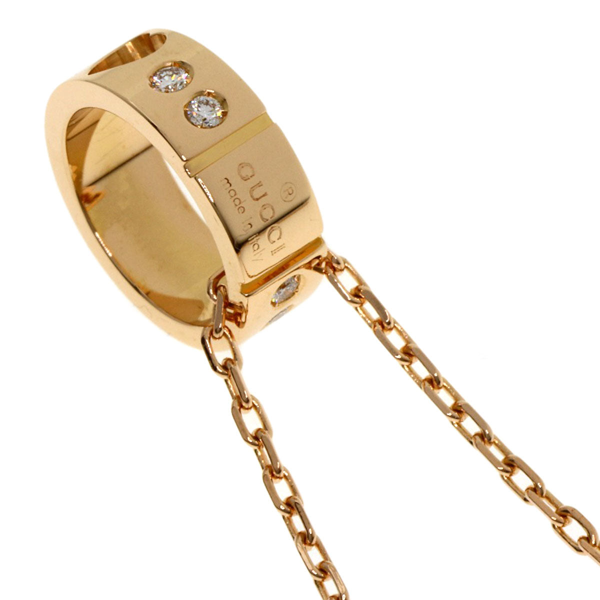 GUCCI Icon diamond Necklace K18 Pink Gold Ladies [Used]