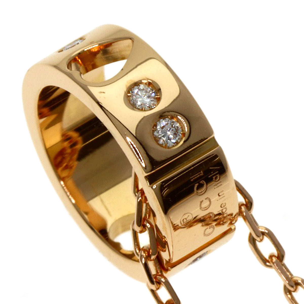 GUCCI Icon diamond Necklace K18 Pink Gold Ladies [Used]