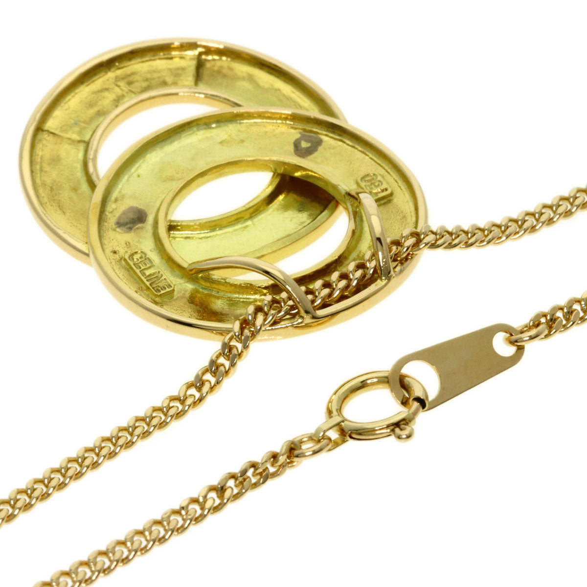 CELINE Double circle Necklace K18 Yellow Gold Ladies [Used]