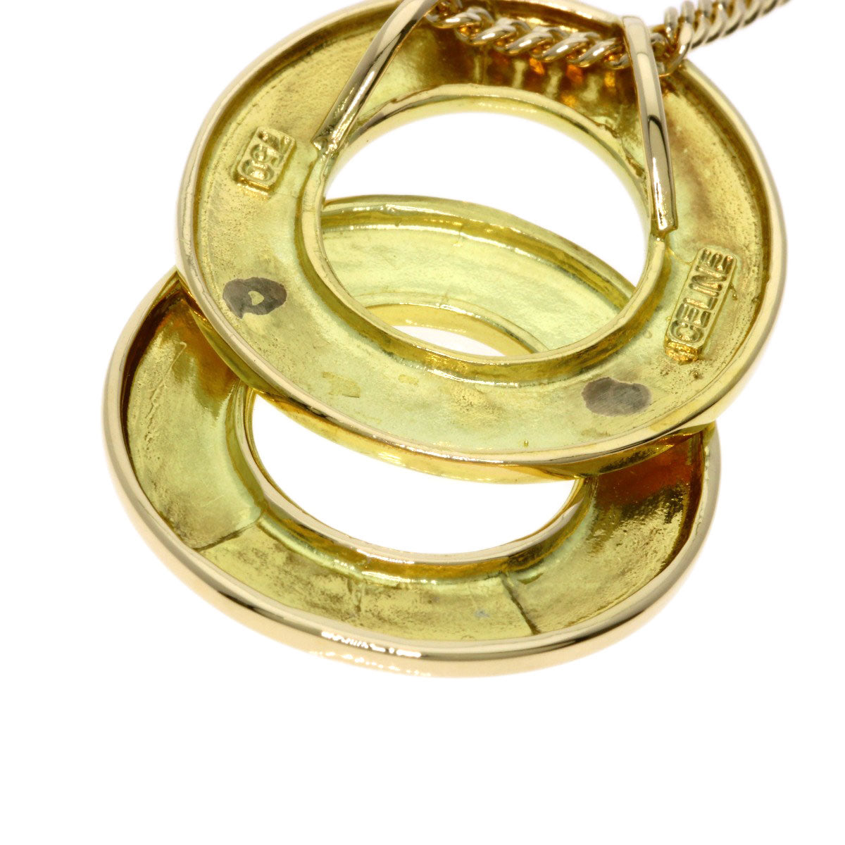 CELINE Double circle Necklace K18 Yellow Gold Ladies [Used]