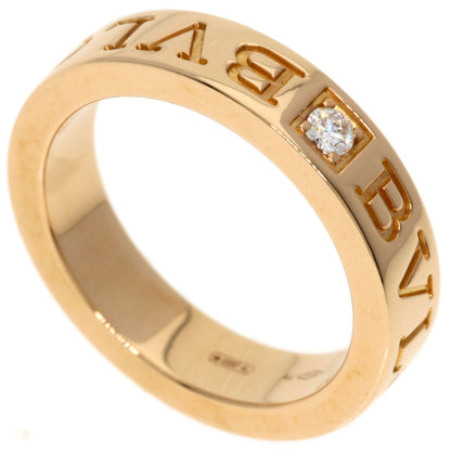 BVLGARI Double logo 1P Diamond Ring K18 Pink Gold Ladies [Used]