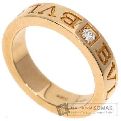 BVLGARI Double logo 1P Diamond Ring K18 Pink Gold Ladies [Used]