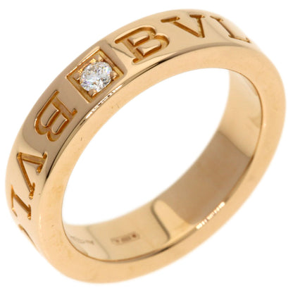 BVLGARI Double logo 1P Diamond Ring K18 Pink Gold Ladies [Used]