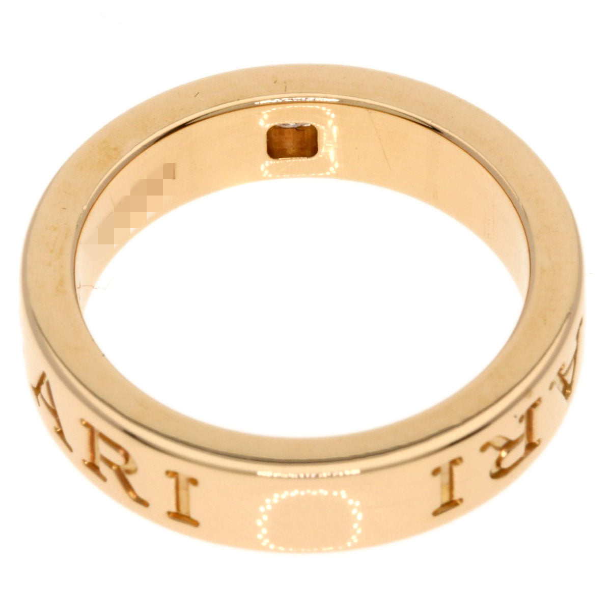 BVLGARI Double logo 1P Diamond Ring K18 Pink Gold Ladies [Used]