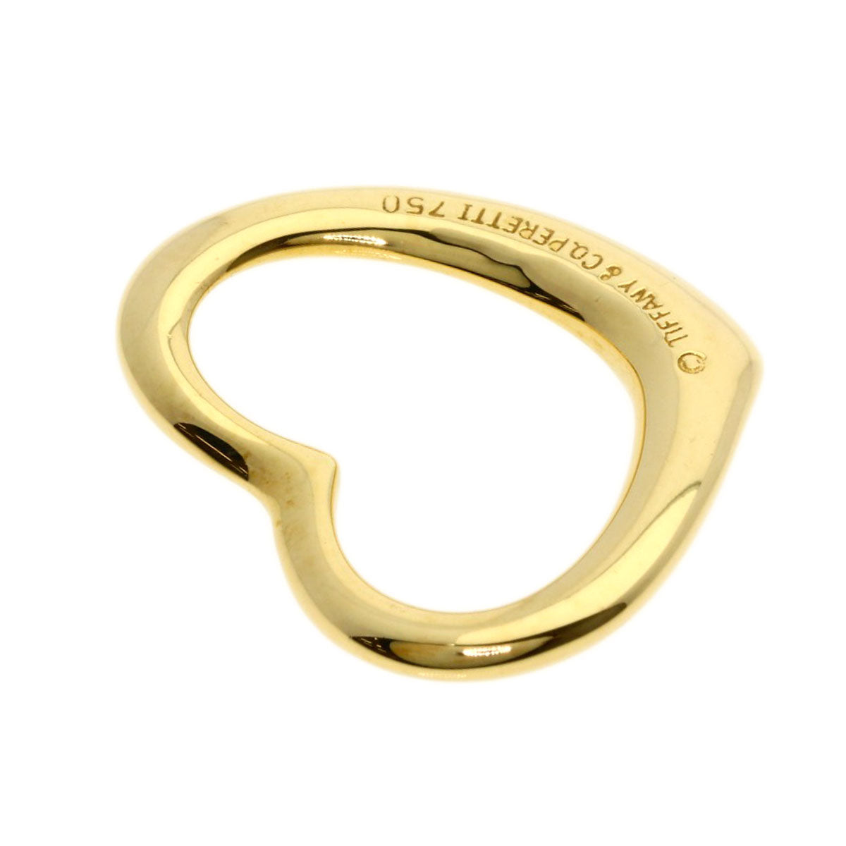 TIFFANY&Co. Open heart Pendant top K18 Yellow Gold Ladies [Used]