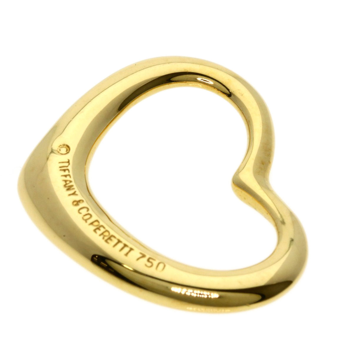 TIFFANY&Co. Open heart Pendant top K18 Yellow Gold Ladies [Used]