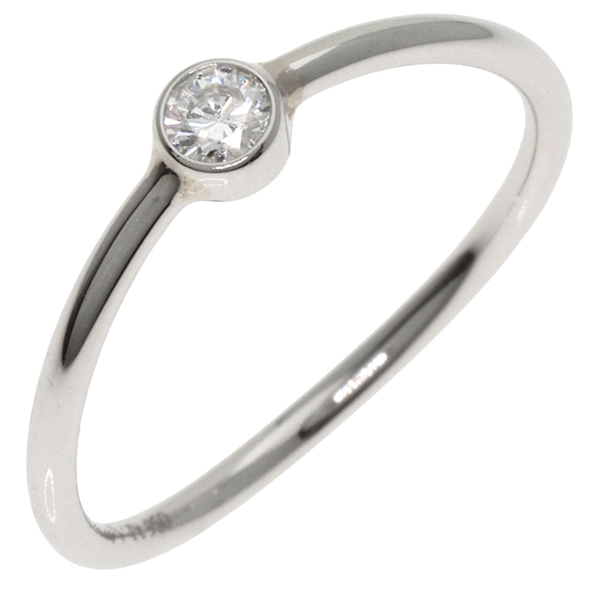 TIFFANY&Co. Wave 1P Diamond Ring Platinum PT950 Ladies [Used]