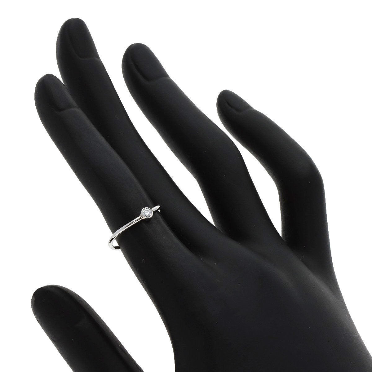 TIFFANY&Co. Wave 1P Diamond Ring Platinum PT950 Ladies [Used]