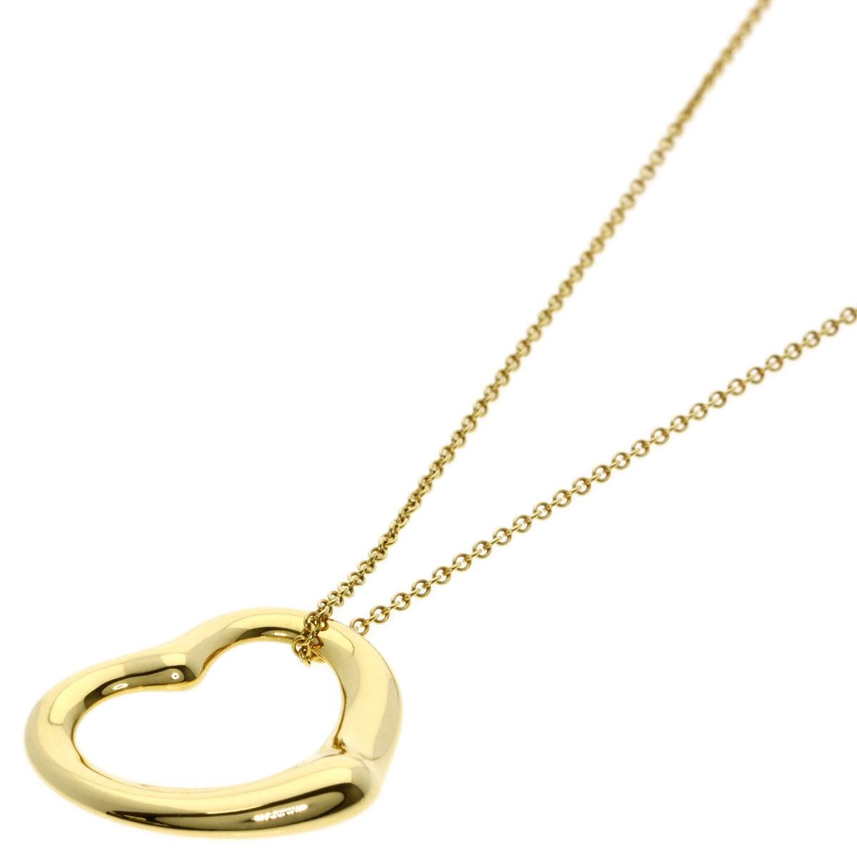 TIFFANY&Co. Open heart Necklace K18 Yellow Gold Ladies [Used]