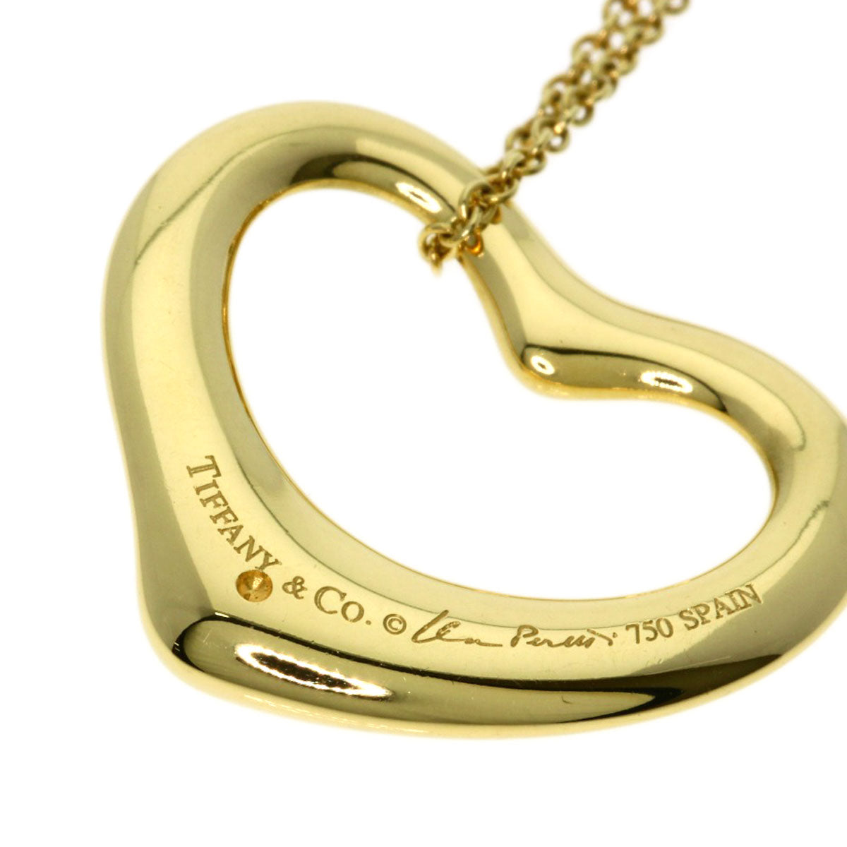 TIFFANY&Co. Open heart Necklace K18 Yellow Gold Ladies [Used]