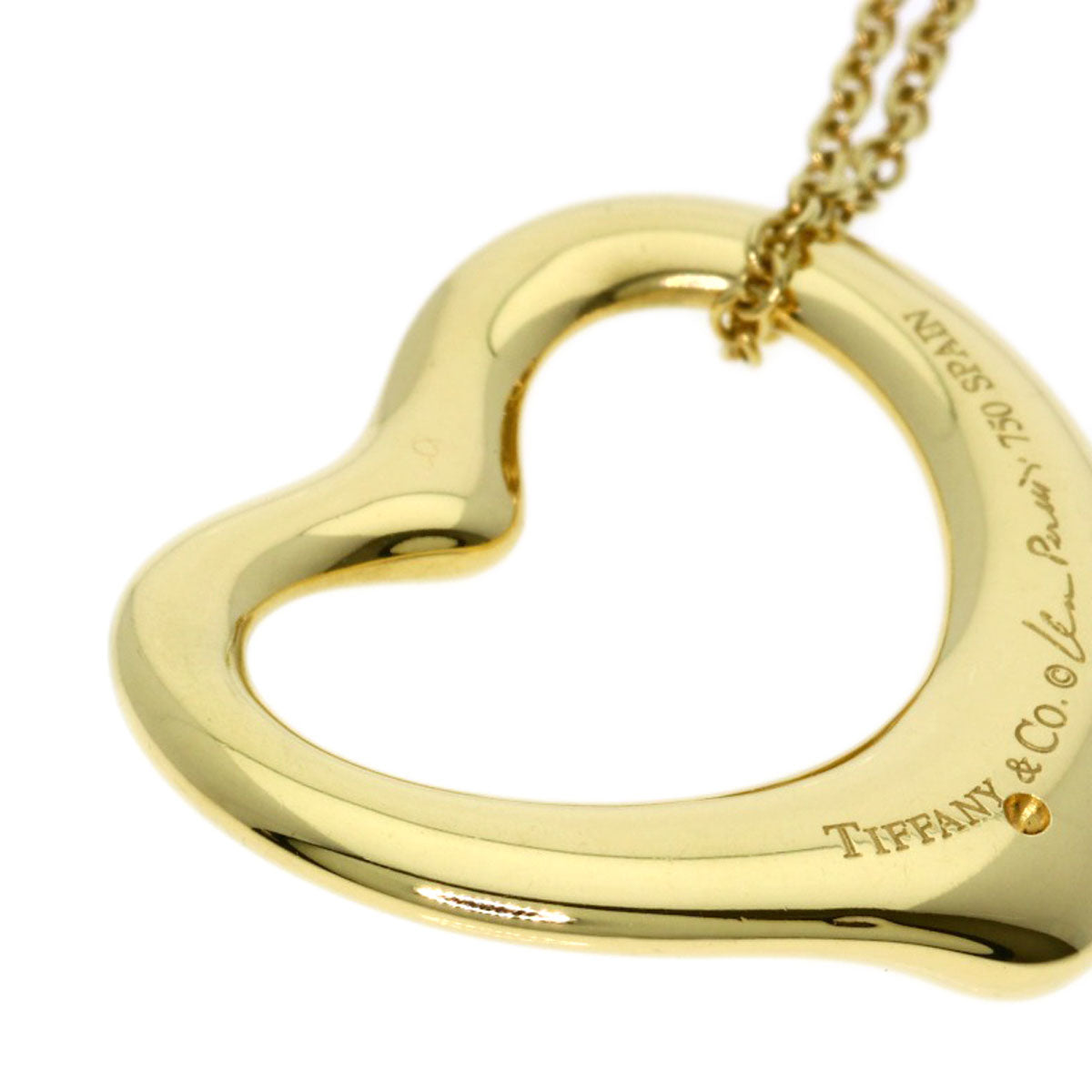 TIFFANY&Co. Open heart Necklace K18 Yellow Gold Ladies [Used]