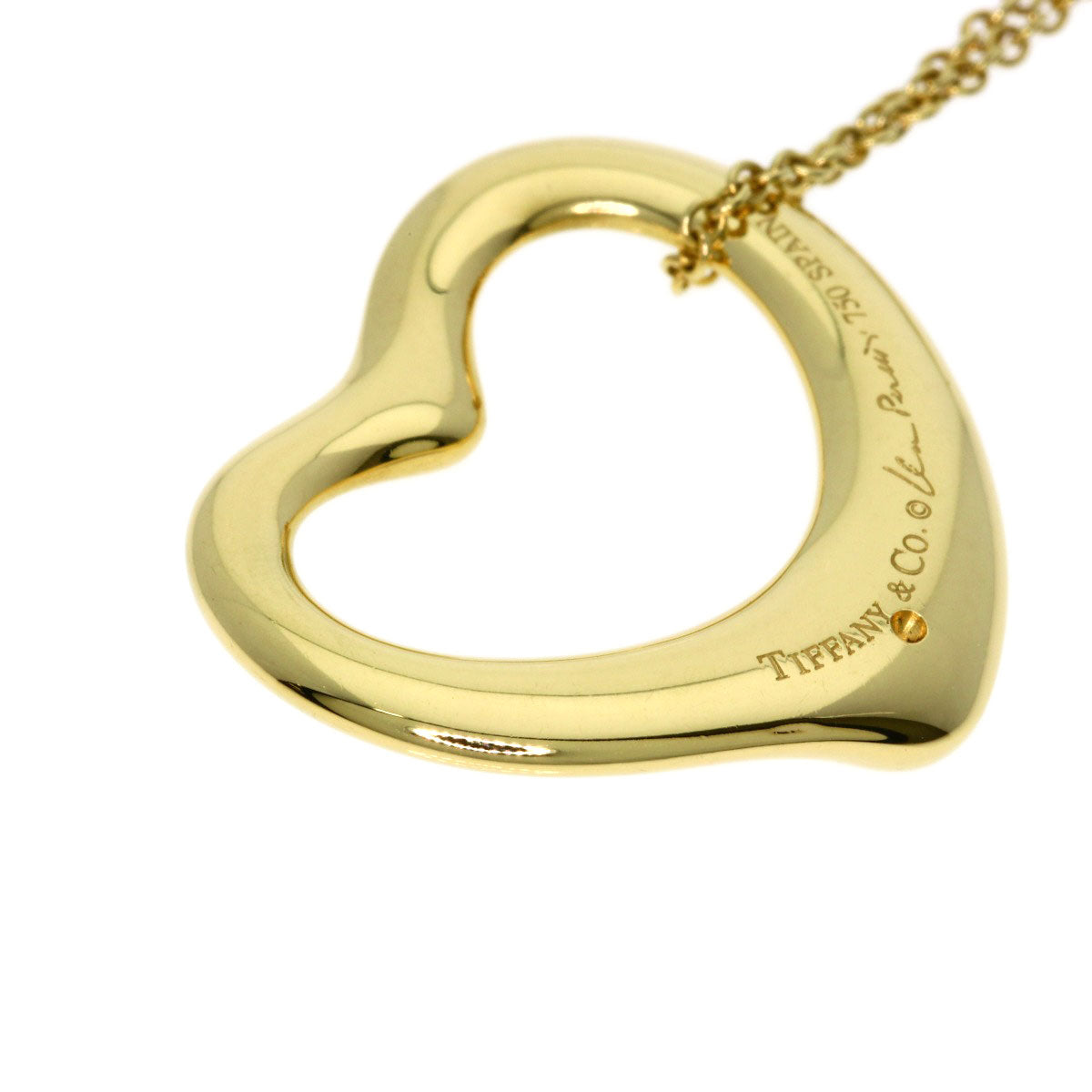 TIFFANY&Co. Open heart Necklace K18 Yellow Gold Ladies [Used]