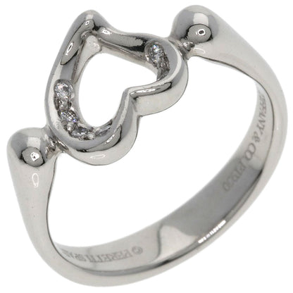 TIFFANY&Co. Open Heart Diamond Ring Platinum PT950 Ladies [Used]