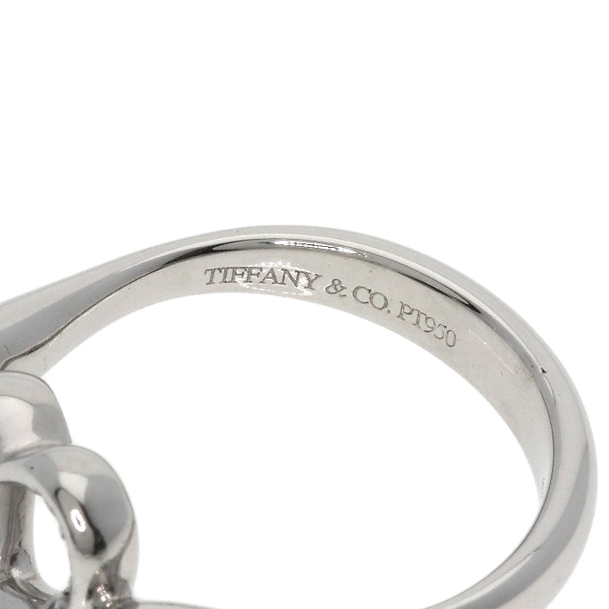 TIFFANY&Co. Open Heart Diamond Ring Platinum PT950 Ladies [Used]