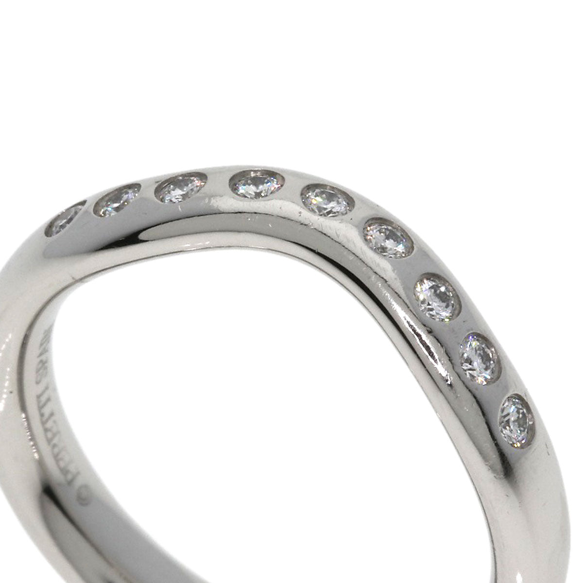 TIFFANY&Co. Curved band Diamond Ring Platinum PT950 Ladies [Used]