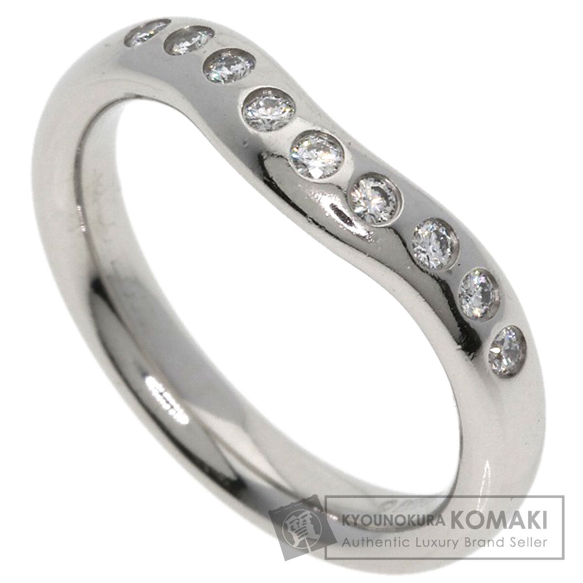 TIFFANY&Co. Curved band Diamond Ring Platinum PT950 Ladies [Used]