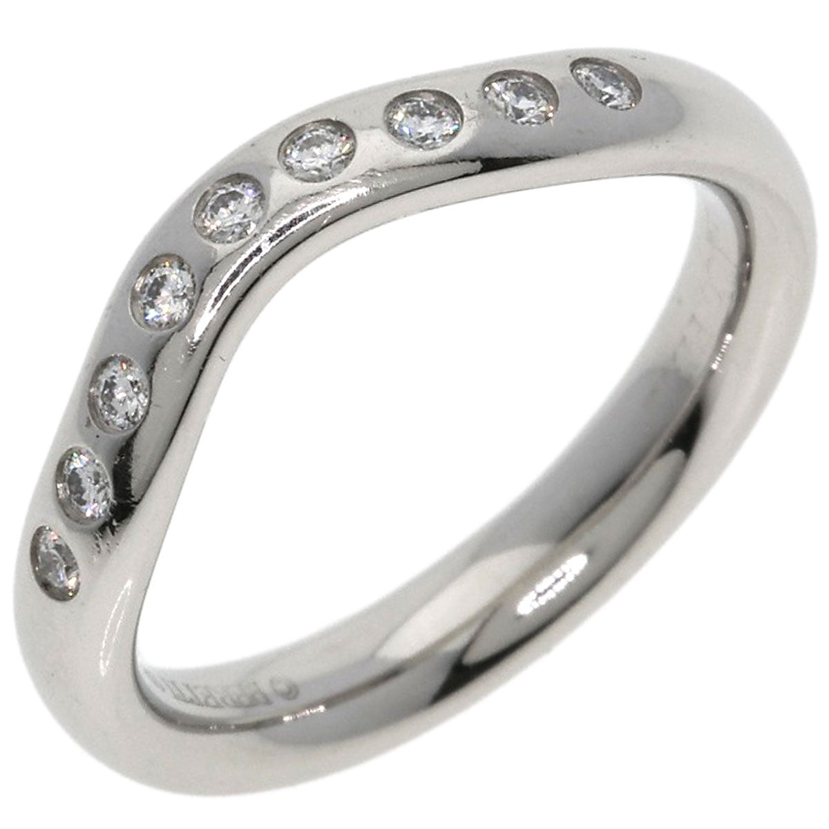 TIFFANY&Co. Curved band Diamond Ring Platinum PT950 Ladies [Used]