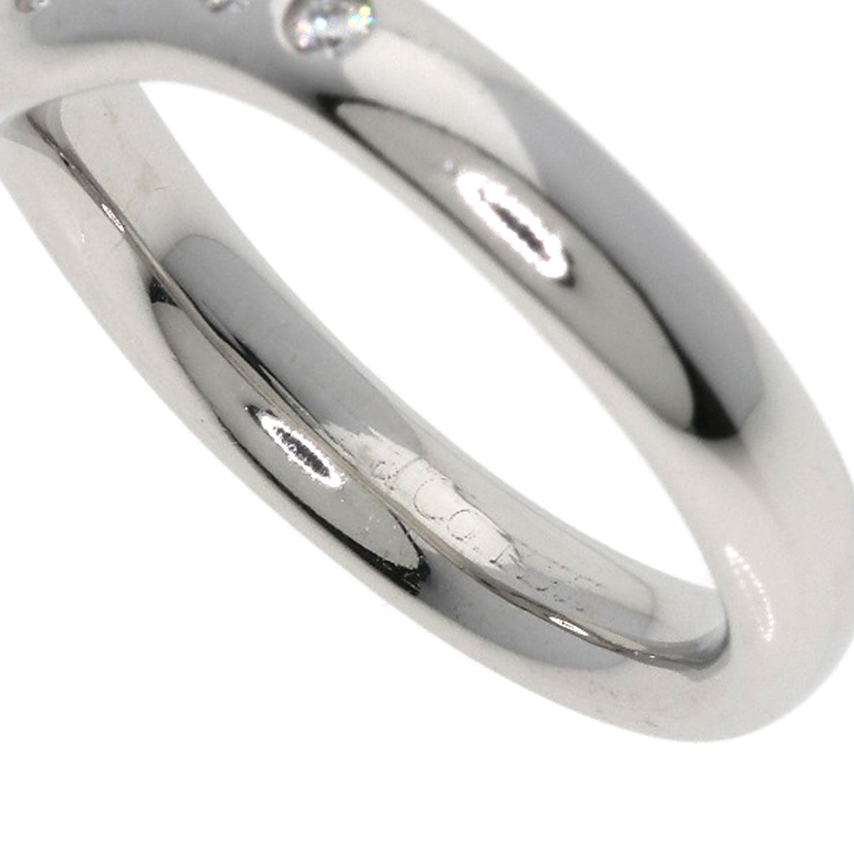 TIFFANY&Co. Curved band Diamond Ring Platinum PT950 Ladies [Used]