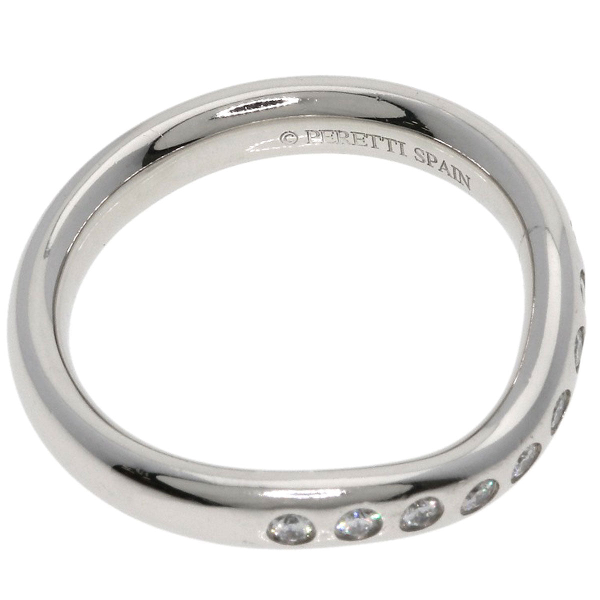 TIFFANY&Co. Curved band Diamond Ring Platinum PT950 Ladies [Used]