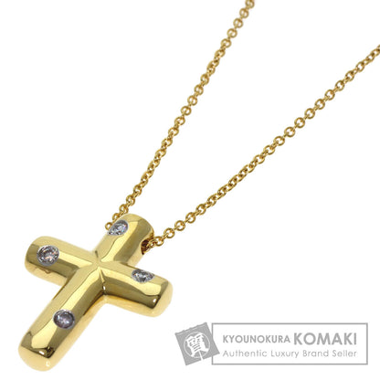 TIFFANY&Co. Dots Cross Diamond Necklace K18 Yellow Gold Ladies [Used]