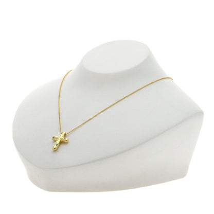 TIFFANY&Co. Dots Cross Diamond Necklace K18 Yellow Gold Ladies [Used]