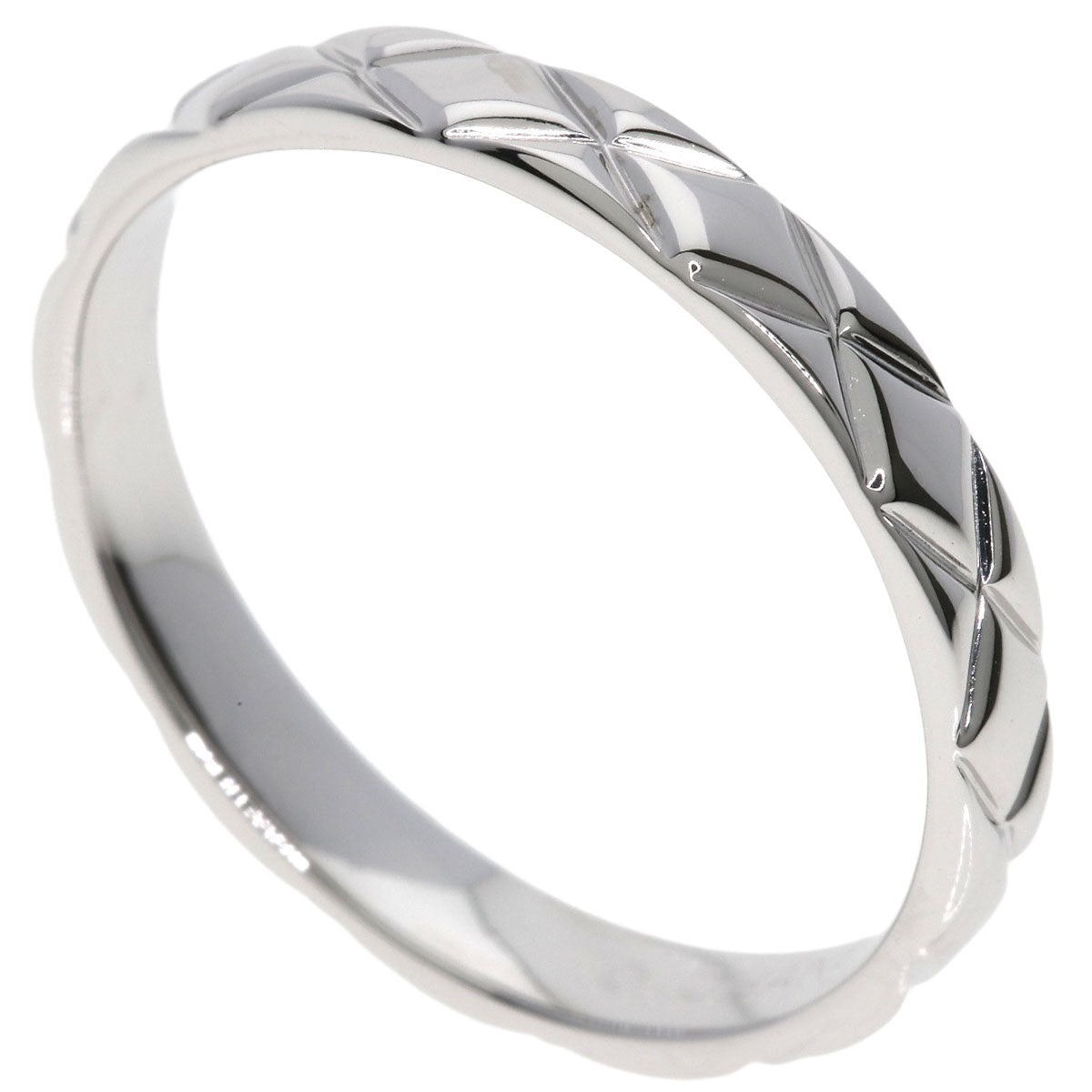 CHANEL Matelasse #64 Ring K18 White Gold Ladies [Used]