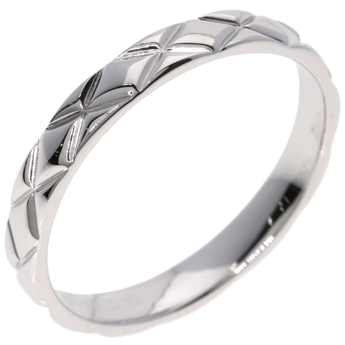 CHANEL Matelasse #64 Ring K18 White Gold Ladies [Used]