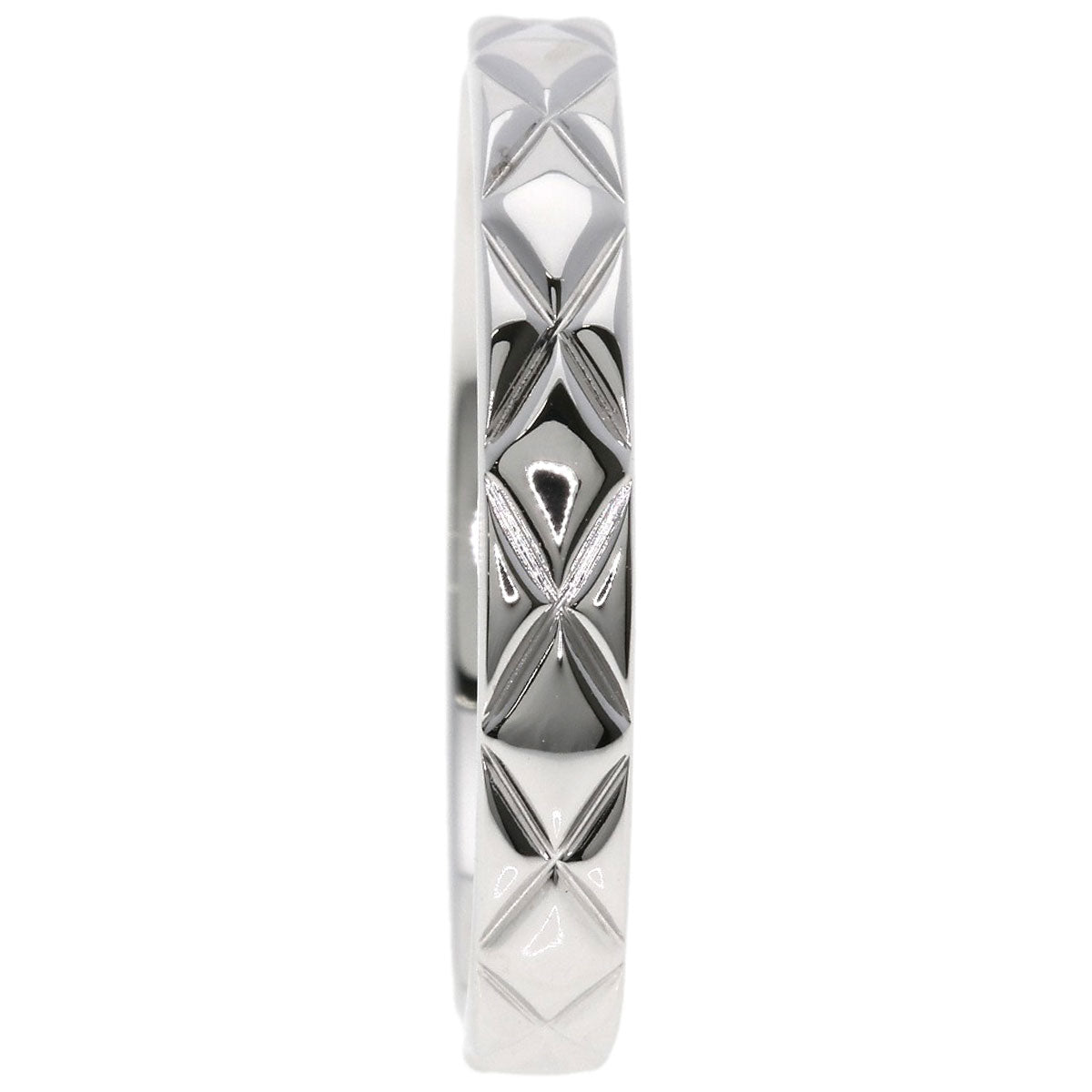 CHANEL Matelasse #64 Ring K18 White Gold Ladies [Used]