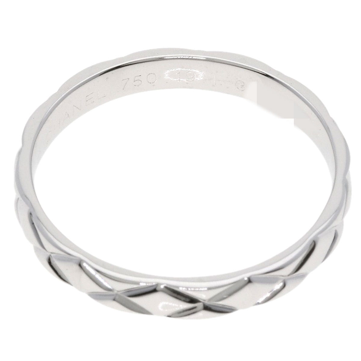 CHANEL Matelasse #64 Ring K18 White Gold Ladies [Used]
