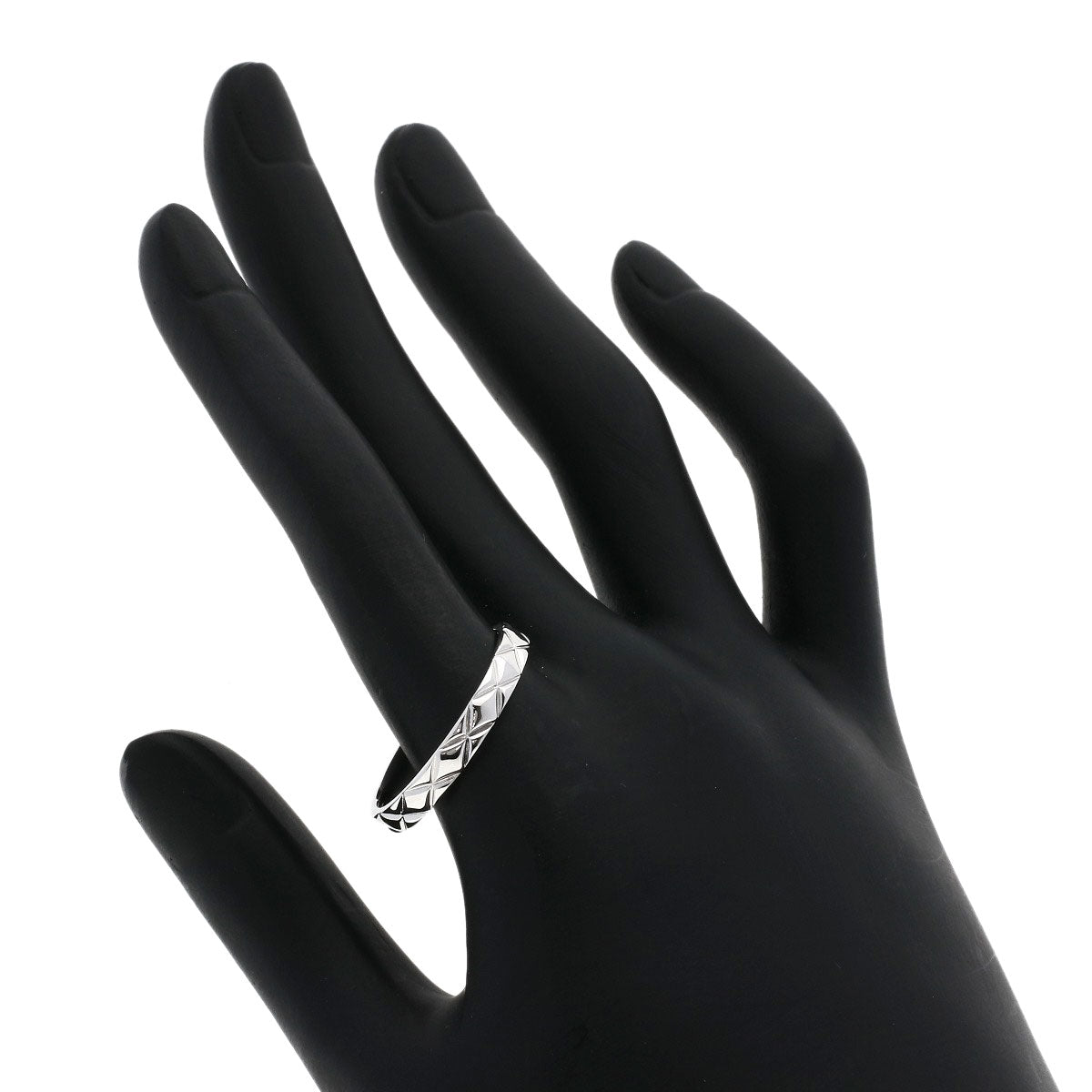 CHANEL Matelasse #64 Ring K18 White Gold Ladies [Used]