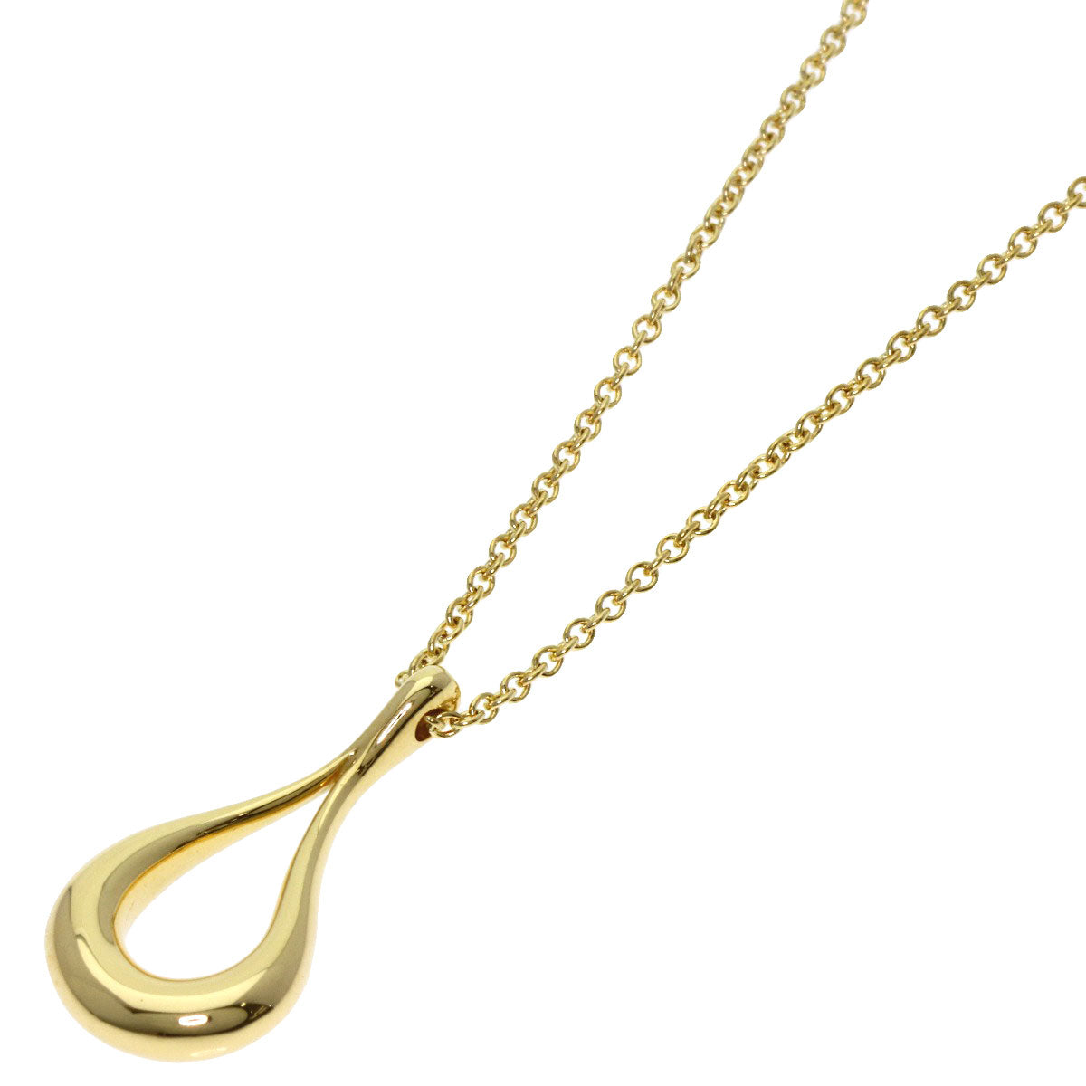 TIFFANY&Co. open teardrop Necklace K18 Yellow Gold Ladies [Used]