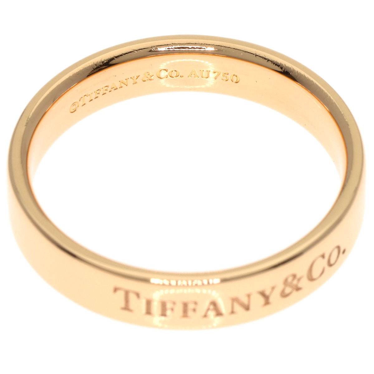 TIFFANY&Co. Flat band Ring K18 Pink Gold Ladies [Used]