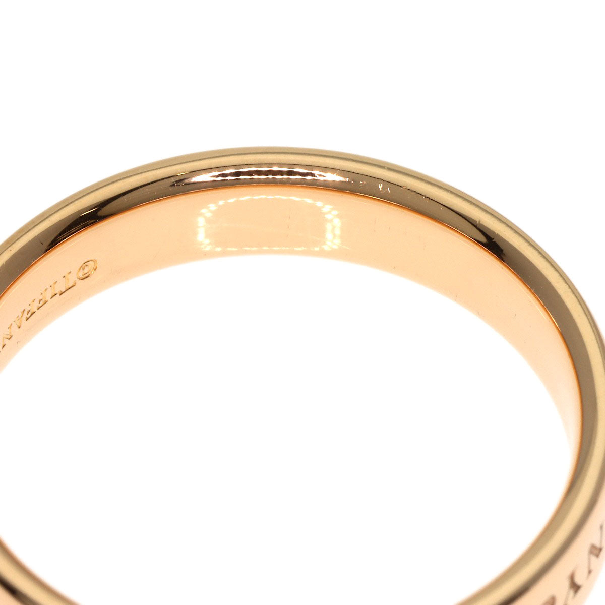 TIFFANY&Co. Flat band Ring K18 Pink Gold Ladies [Used]