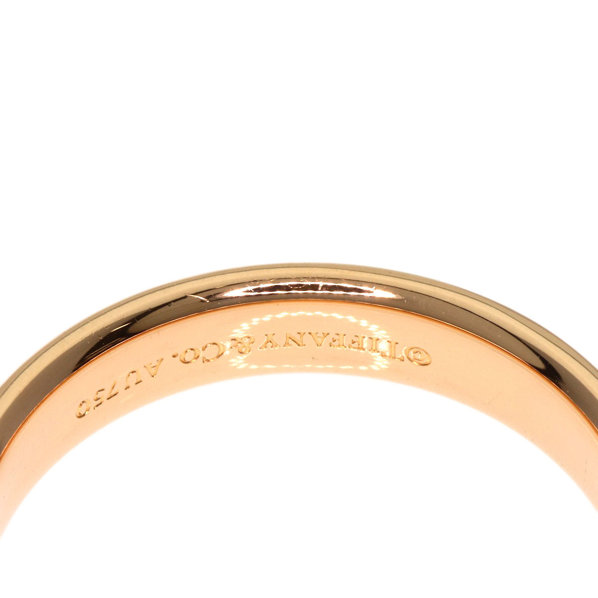 TIFFANY&Co. Flat band Ring K18 Pink Gold Ladies [Used]