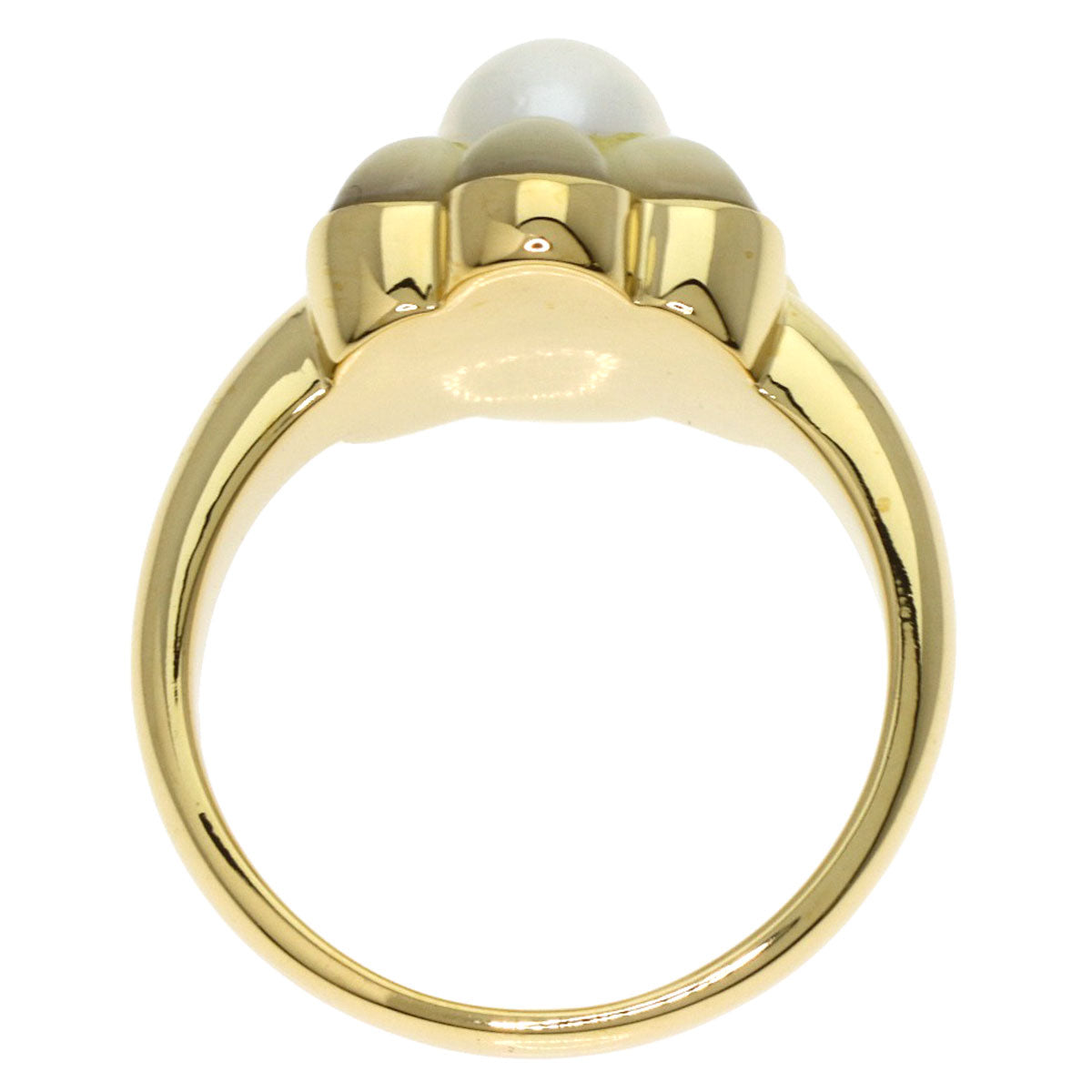 Ponte Vecchio Flower motif Ring K18 Yellow Gold Ladies [Used]