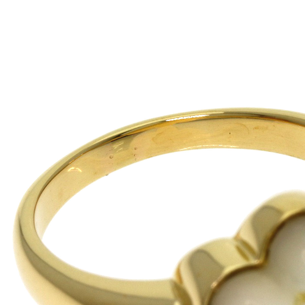 Ponte Vecchio Flower motif Ring K18 Yellow Gold Ladies [Used]