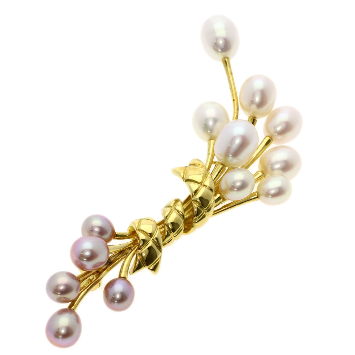 MIKIMOTO Freshwater Pearl Pearl Brooch K18 Yellow Gold Ladies [Used]