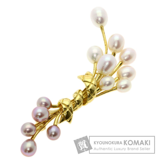 MIKIMOTO Freshwater Pearl Pearl Brooch K18 Yellow Gold Ladies [Used]