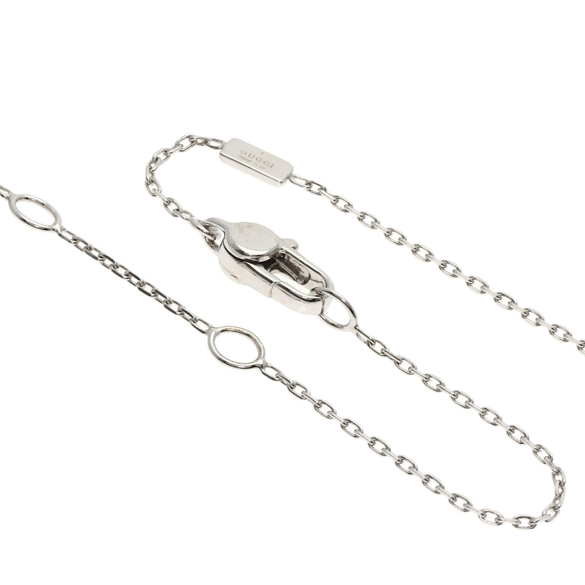 GUCCI Separate Cross Diamond Necklace K18 White Gold Ladies [Used]