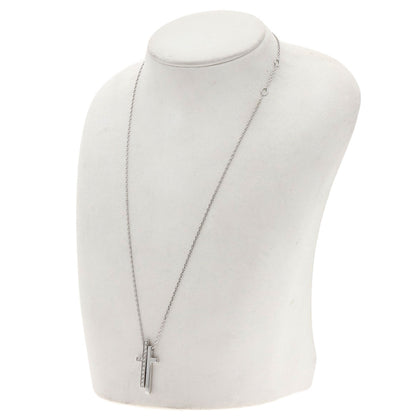 GUCCI Separate Cross Diamond Necklace K18 White Gold Ladies [Used]