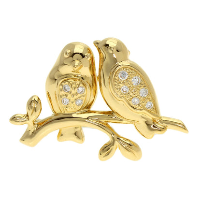 TASAKI Small bird motif Diamond Brooch K18 Yellow Gold Ladies [Used]