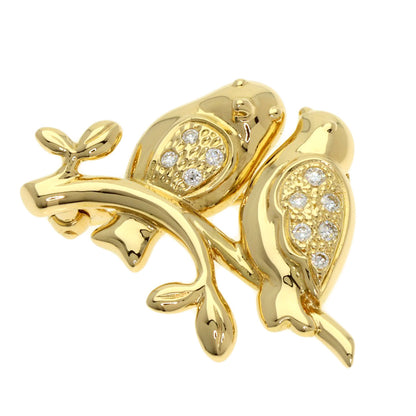 TASAKI Small bird motif Diamond Brooch K18 Yellow Gold Ladies [Used]